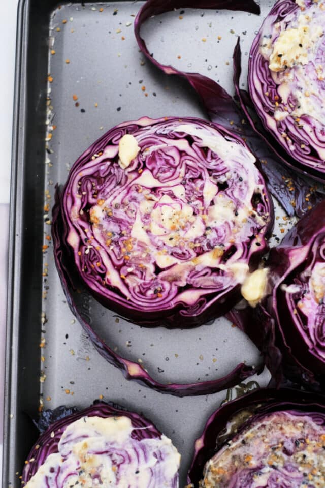 Roasted Red Cabbage Steaks in Oven Recipe for Red Cabbage