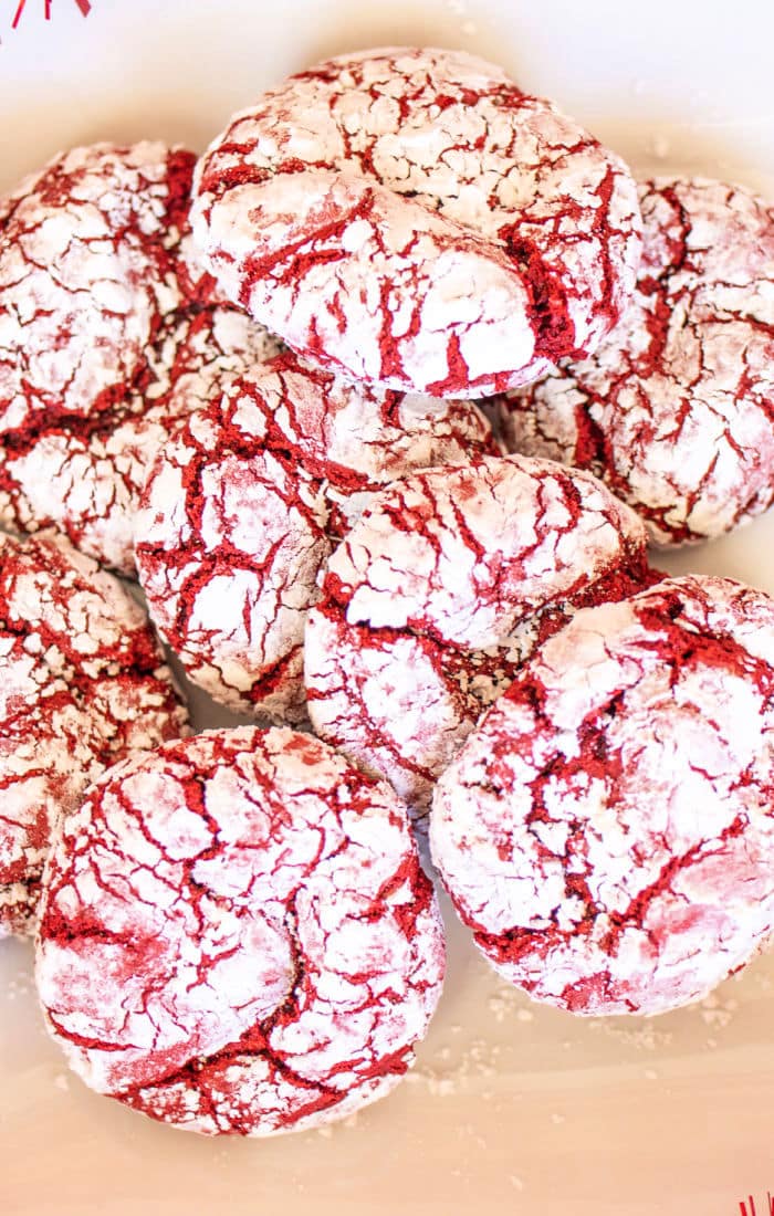 Red Velvet Crinkle Cookies