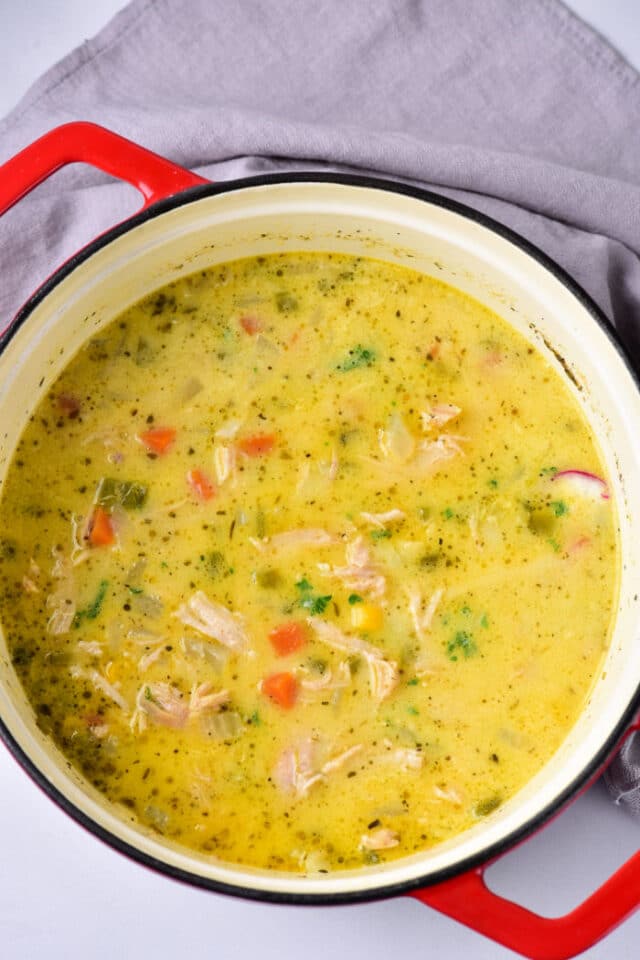 Creamy Chicken Poblano Soup on the Stove or Pressure Cooker