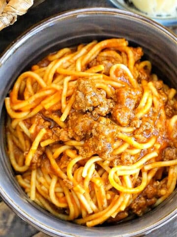 instant pot spaghetti with jar sauce