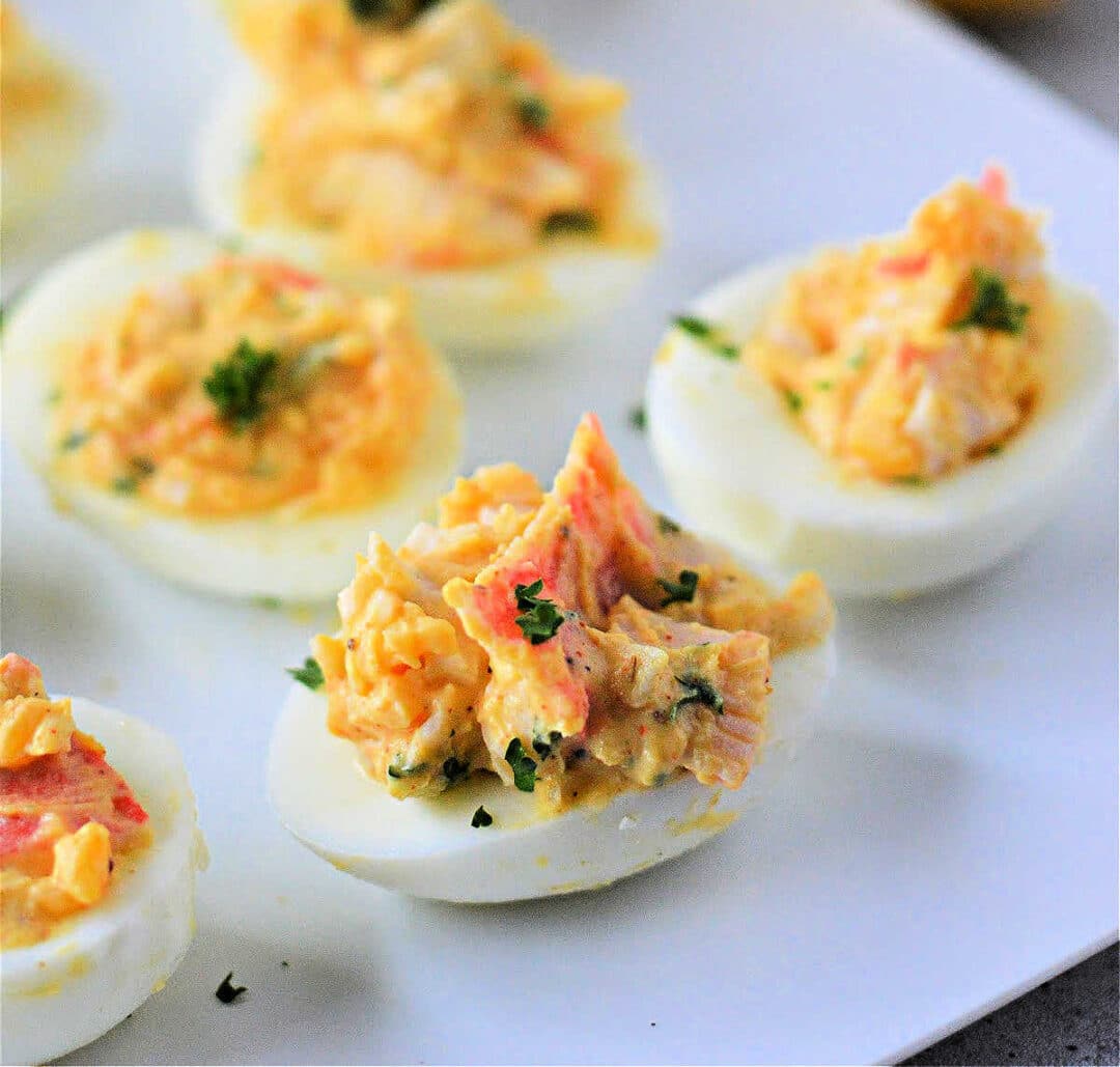 Fresh or Imitation Crab Deviled Eggs Deviled Eggs Crab Meat