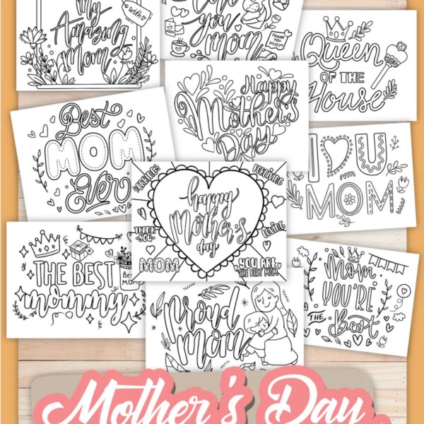 Explore our free collection of Mother's Day coloring pages featuring heartfelt phrases and charming illustrations. Enjoy hearts, flowers, and family-themed motifs, all designed in elegant black and white.