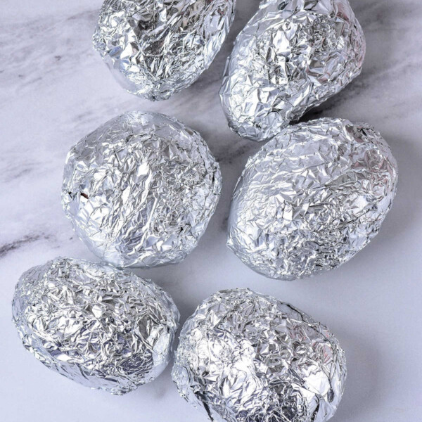 baked potatoes at 375 in foil