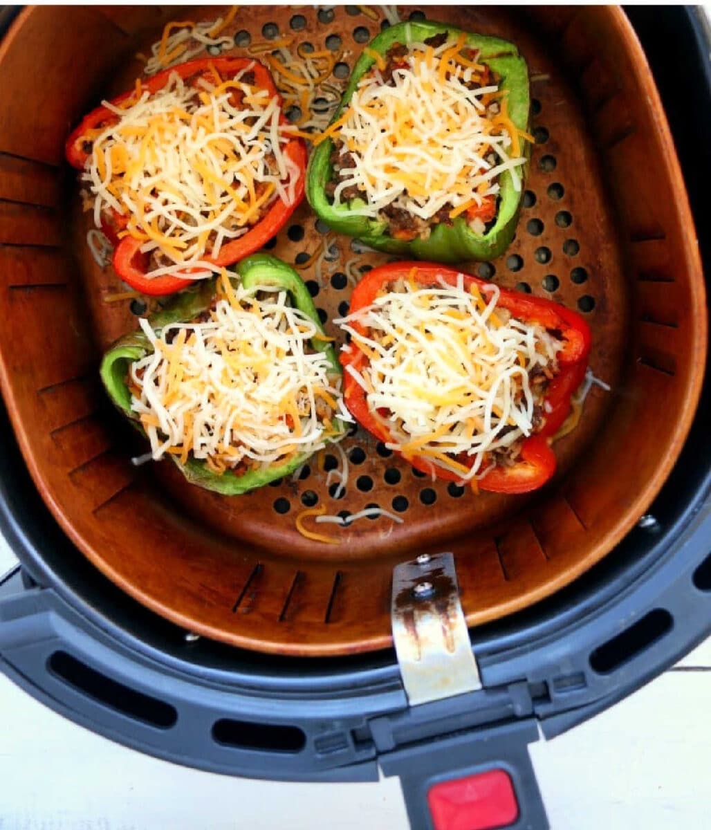 Easy Air Fryer Stuffed Peppers Ninja Foodi Stuffed Peppers