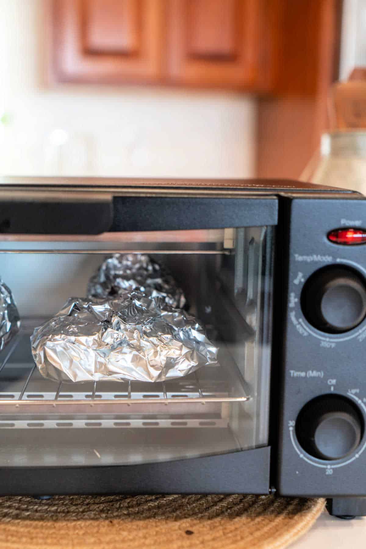Baked Potatoes in Toaster Oven (with Foil)