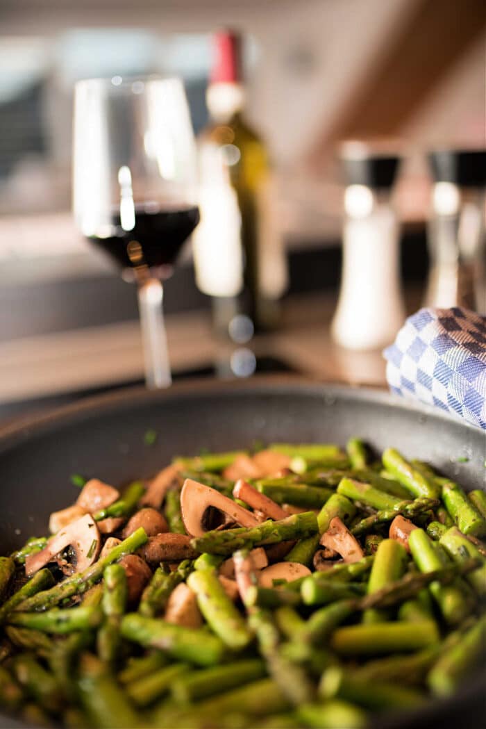 asparagus cooked in a pan