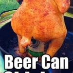 beer can chicken on barbecue