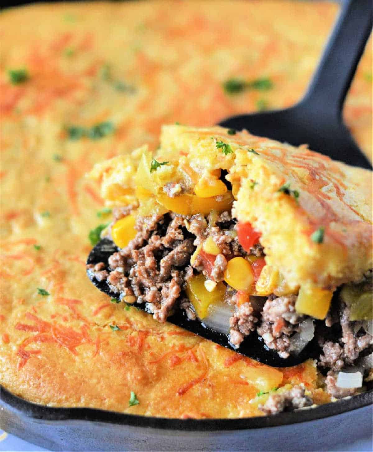 Jiffy Tamale Pie - Easy Cornbread Ground Beef Casserole