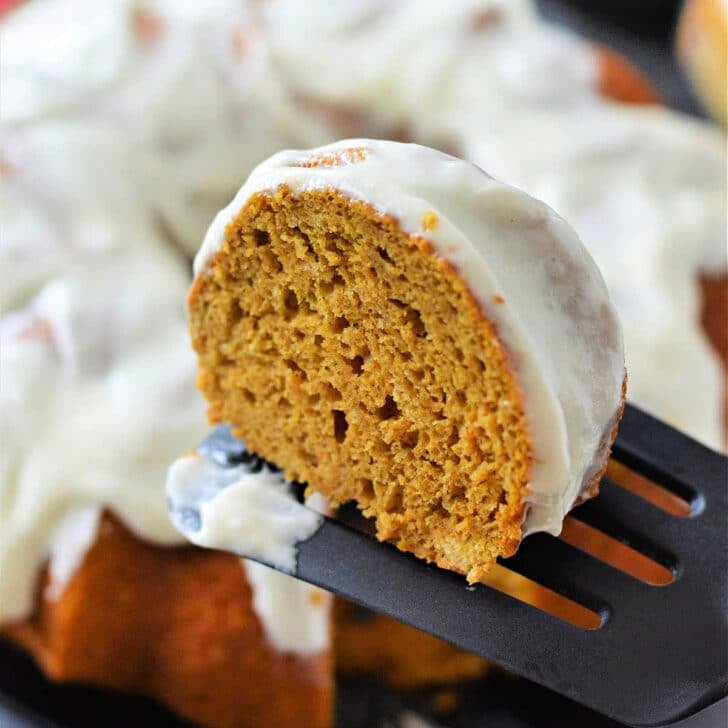 Pumpkin Bundt Cake with Cake Mix and Cream Cheese Frosting