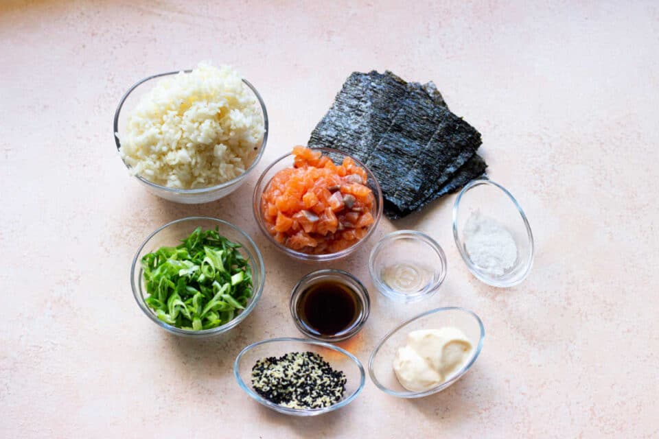 Tik Tok Salmon Sushi Cups Baked Muffin Tin Seaweed Cups