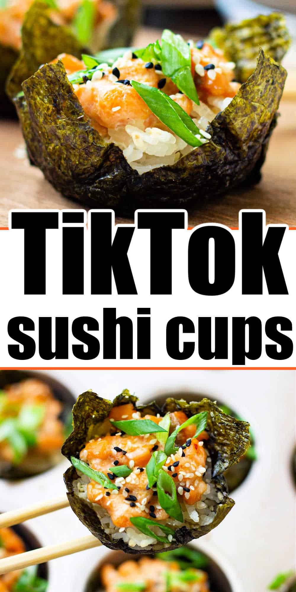 Tik Tok Salmon Sushi Cups Baked Muffin Tin Seaweed Cups