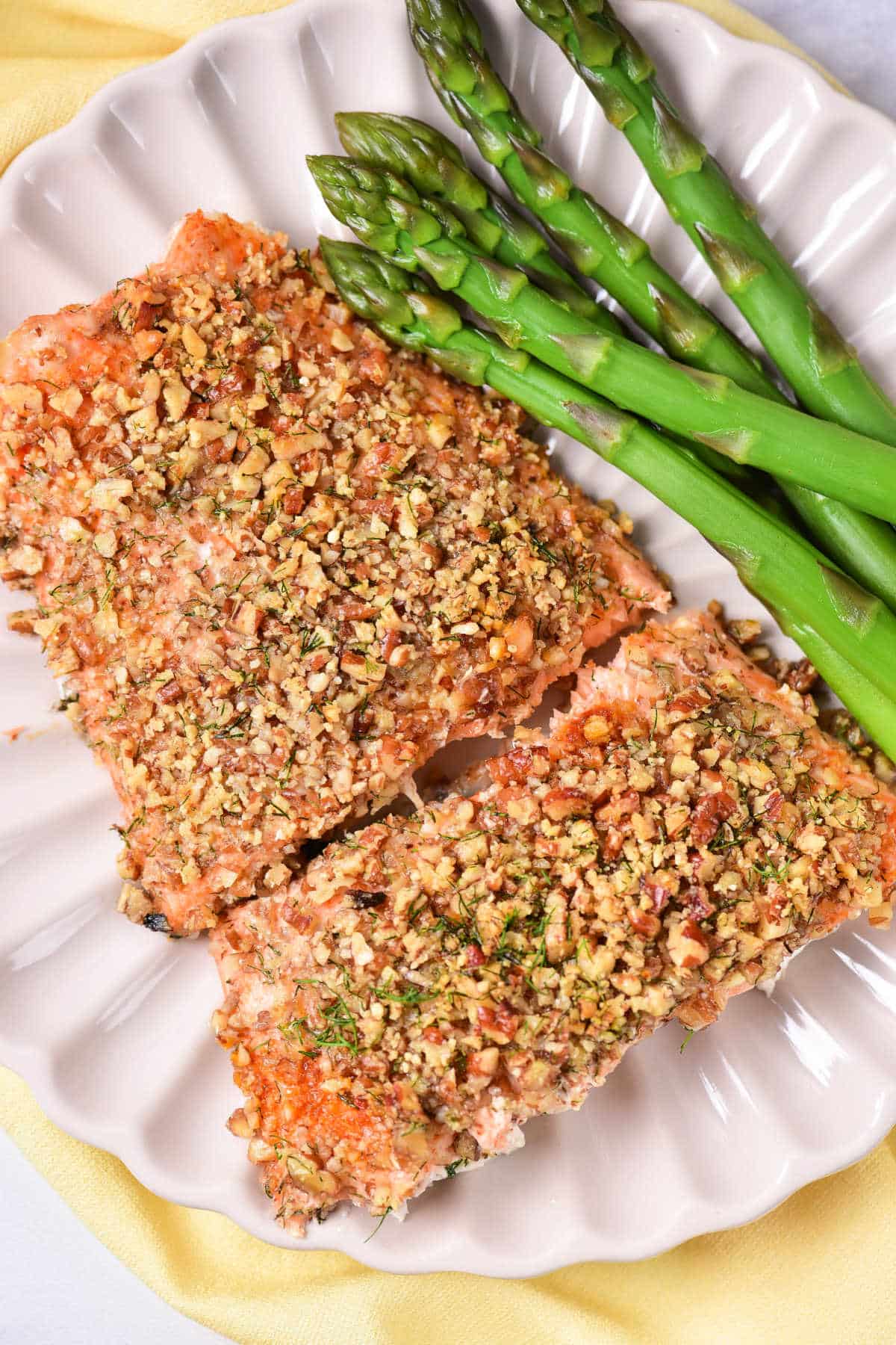Almond Crusted Salmon in the Oven Fish with Crushed Almonds