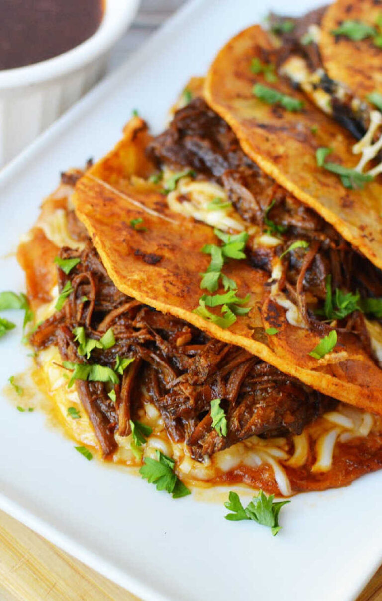 Chicken Birria Quesadillas Chicken Quesadillas with Birria Sauce