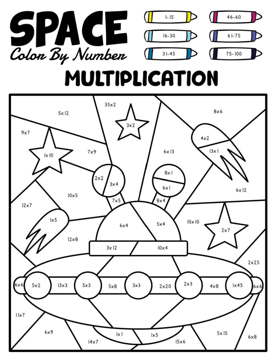 Free Multiplication Color by Number - Math Color by Number