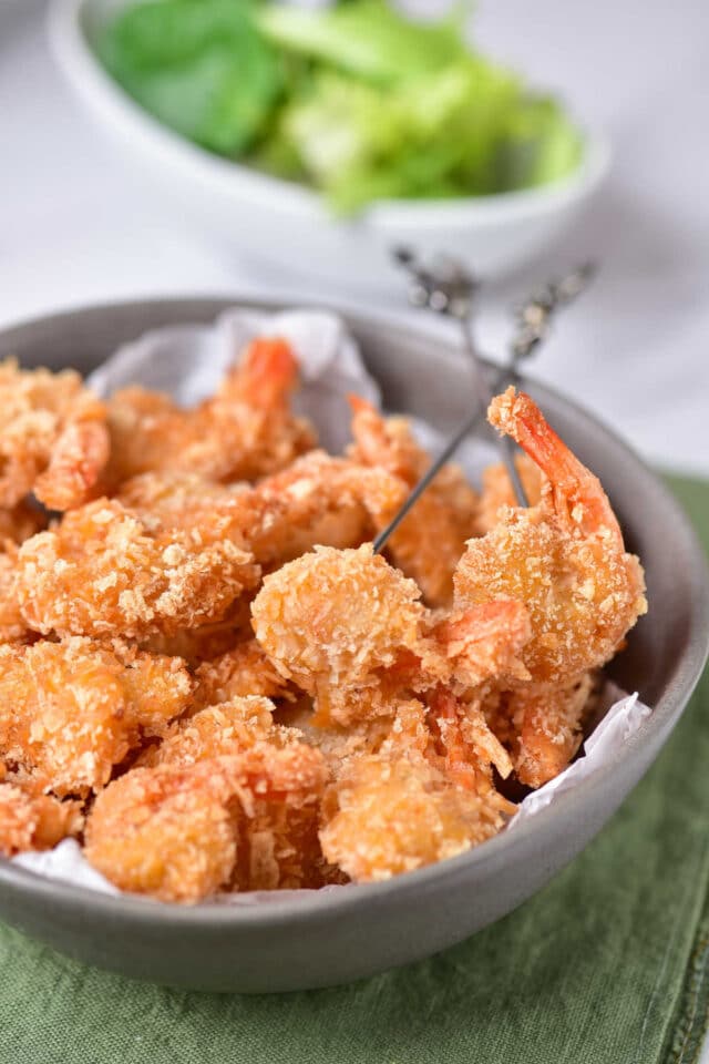 Frying Coconut Shrimp in Oil Deep Fried Shrimp with Coconut