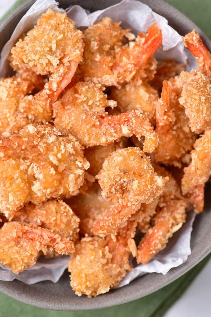 Frying Coconut Shrimp in Oil Deep Fried Shrimp with Coconut