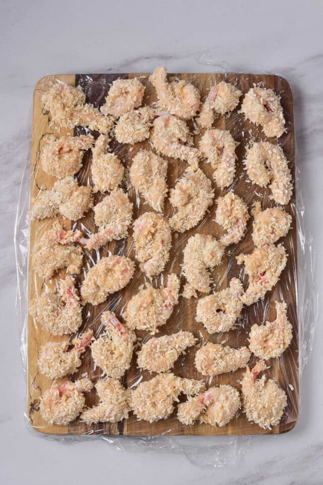 Frying Coconut Shrimp in Oil Deep Fried Shrimp with Coconut