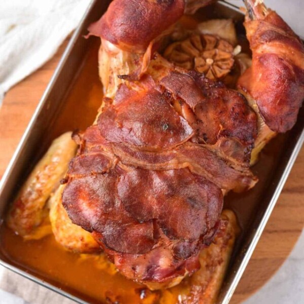 whole chicken wrapped in bacon