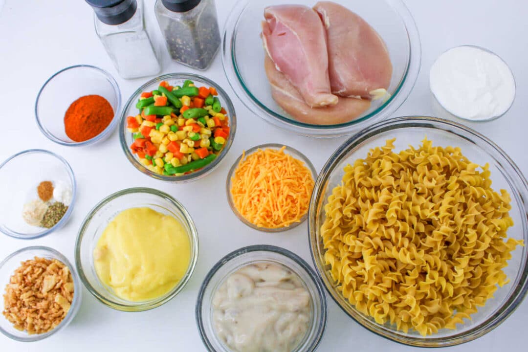 Slow Cooker Chicken Casserole with Noodles or Stovetop Method