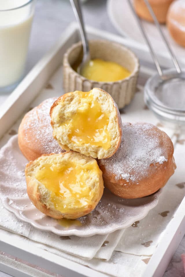 Lemon Filled Donuts Air Fryer or Fried - Lemon Curd Donut Holes