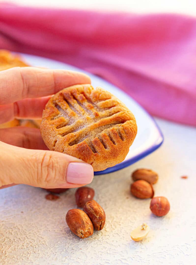 3 Ingredient Air Fryer Peanut Butter Cookies Baking in Air Fryer