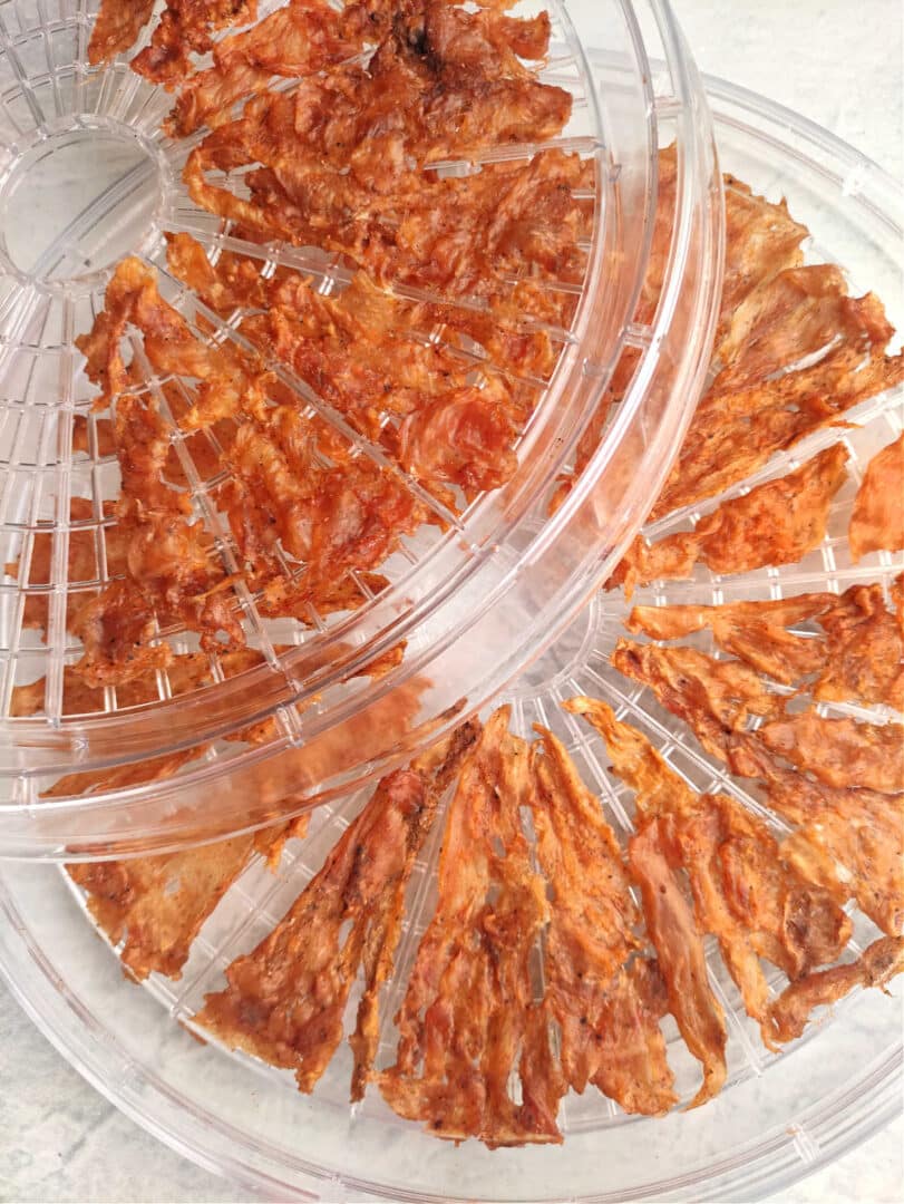 Dehydrated Chicken Jerky in Oven or Dehydrator for Dogs Humans