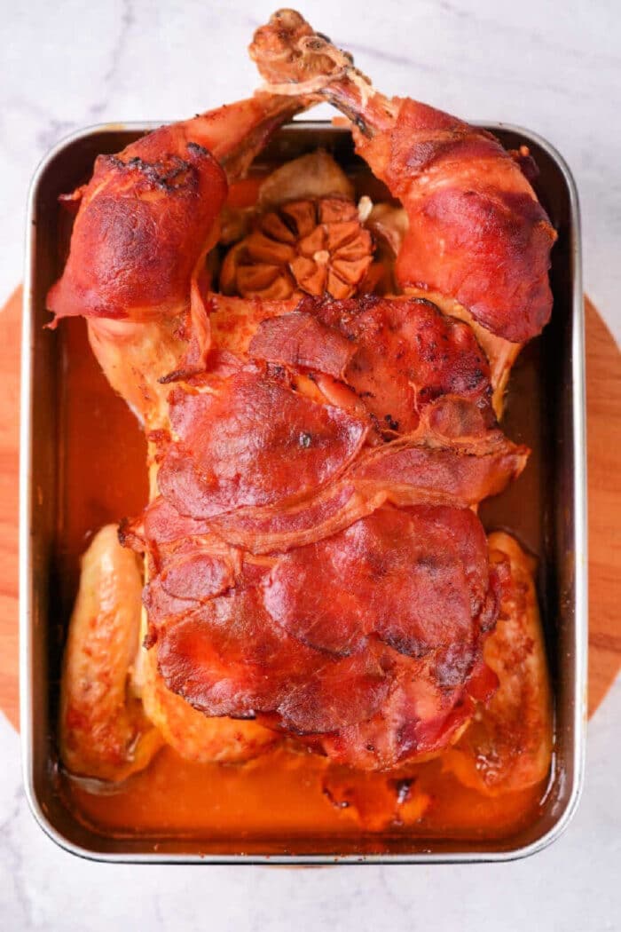 bacon wrapped whole chicken