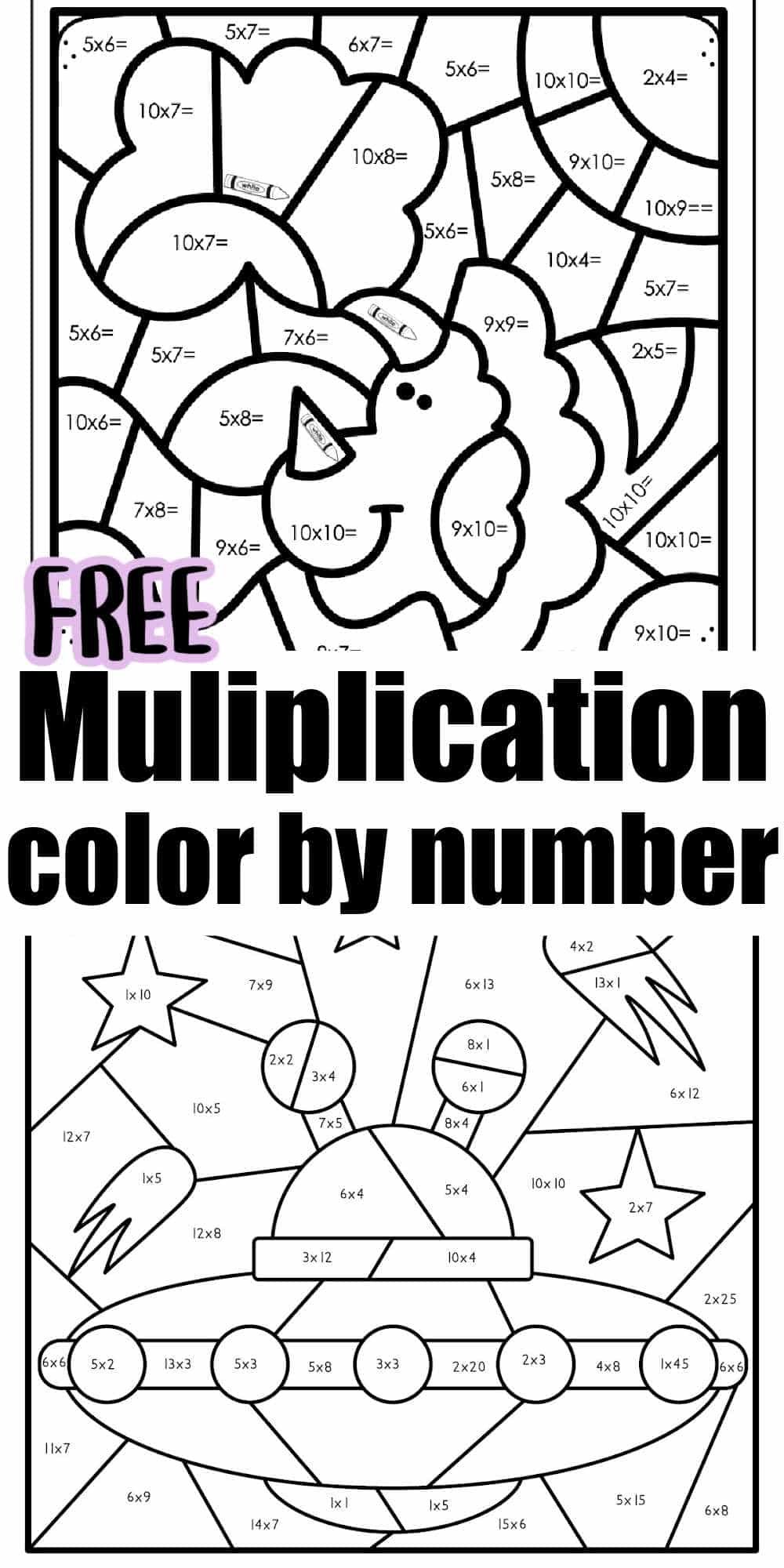 Free Multiplication Color by Number - Math Color by Number