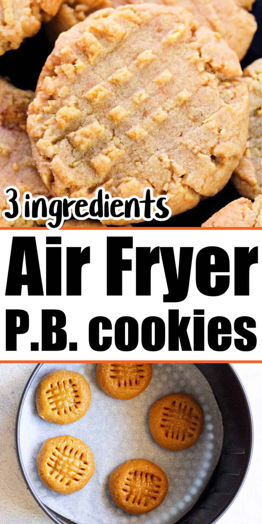 3 Ingredient Air Fryer Peanut Butter Cookies Baking in Air Fryer