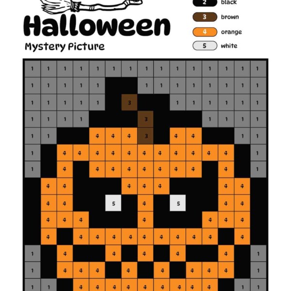 halloween color by number