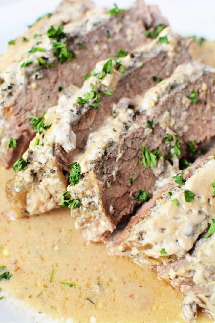 How to Cook London Broil for the Slow Cooker with Gravy