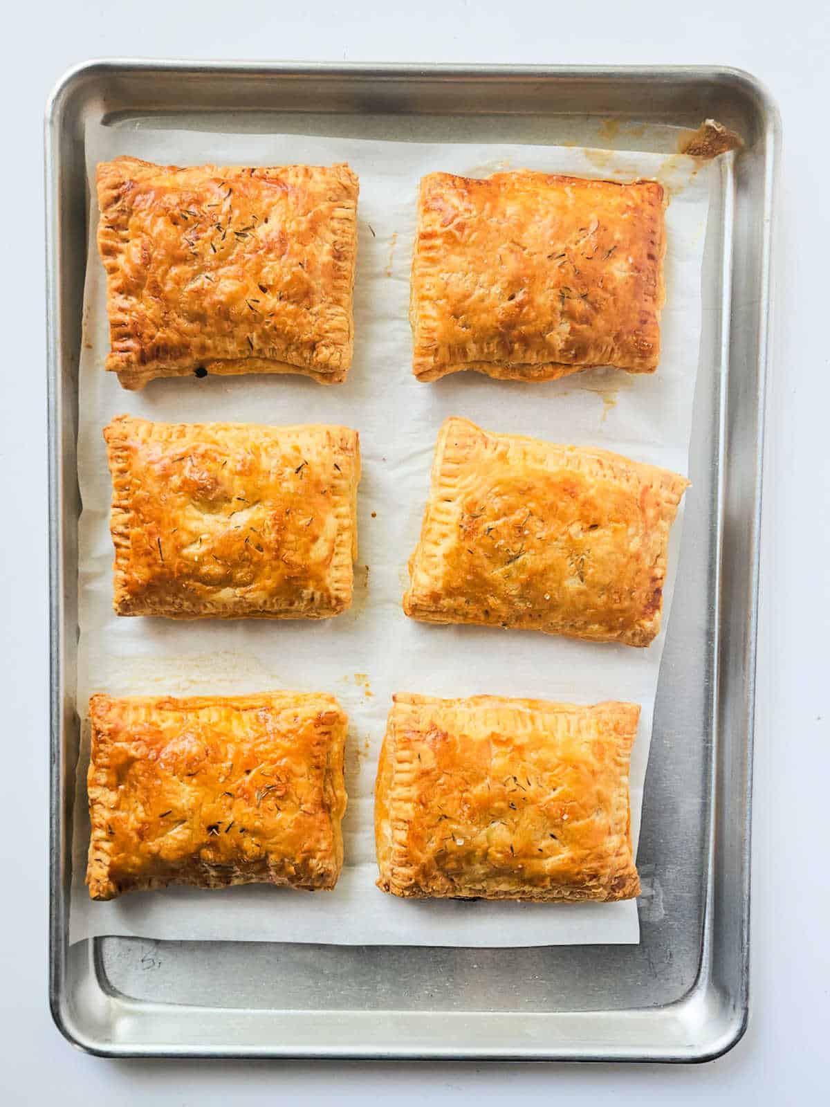 Baked or Air Fryer Ground Beef Hand Meat Pies with Puff Pastry