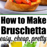 Toasted bruschetta topped with tomatoes and basil—learn how to make bruschetta toast using simple ingredients like olive oil, ripe tomatoes, and fresh bread.