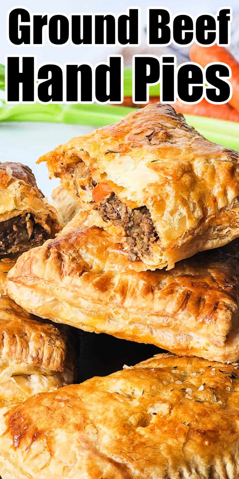 Baked or Air Fryer Ground Beef Hand Meat Pies with Puff Pastry