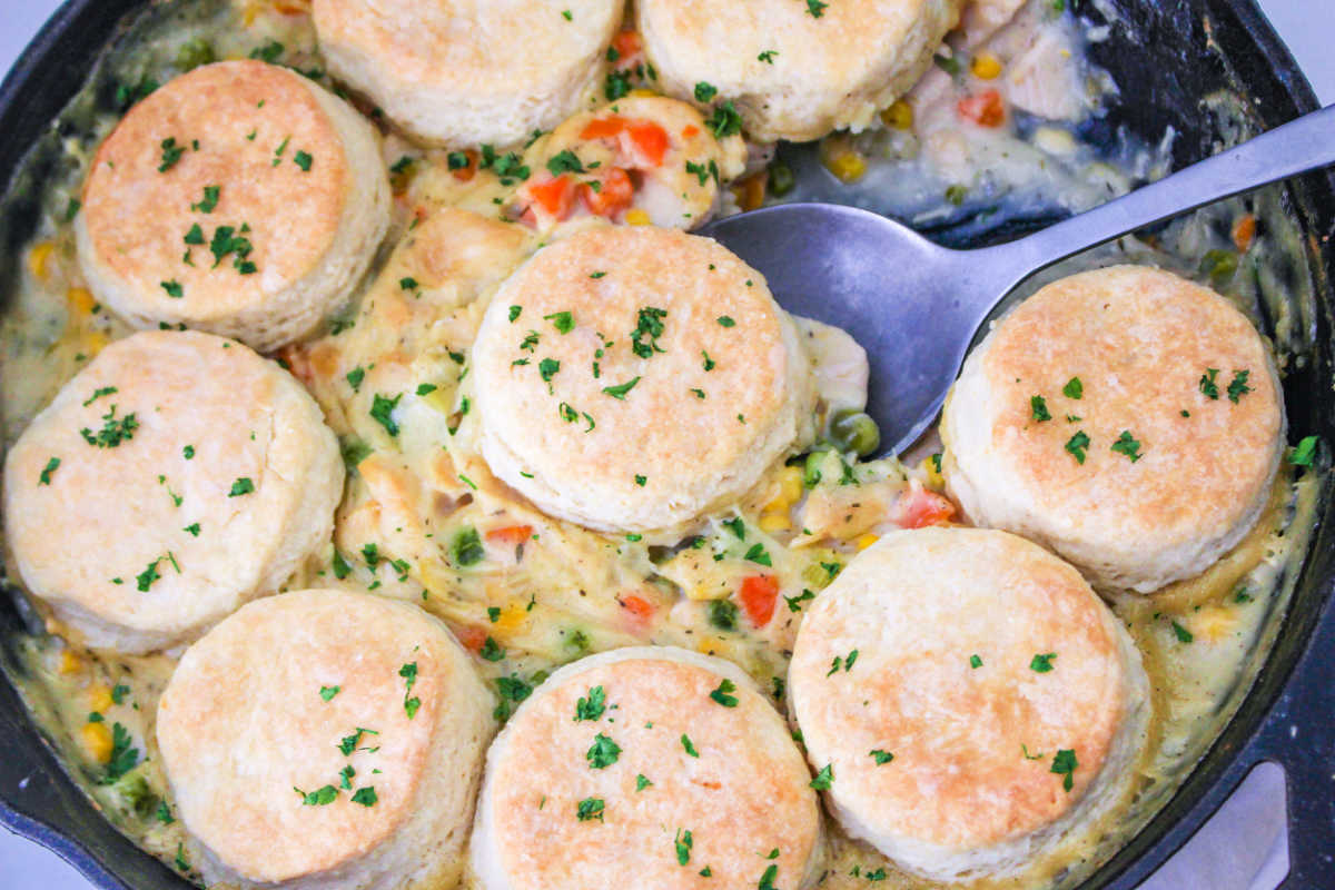 Leftover Turkey Pot Pie with Biscuits Biscuit Turkey Pot Pie