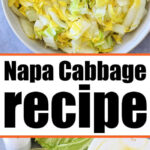 Chopped Napa cabbage in a bowl, with oil and a halved Napa cabbage displayed beside it—perfect for your next Napa Cabbage Recipe.