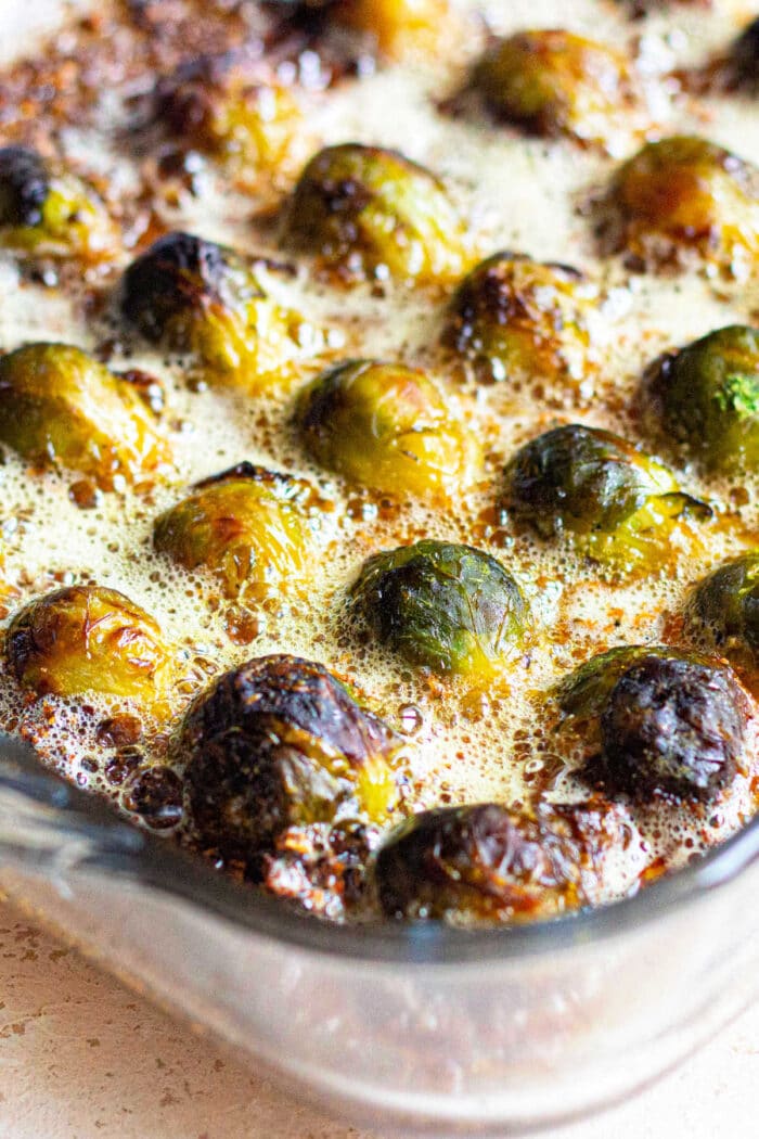 Parmesan Crusted Brussel Sprouts with Bacon