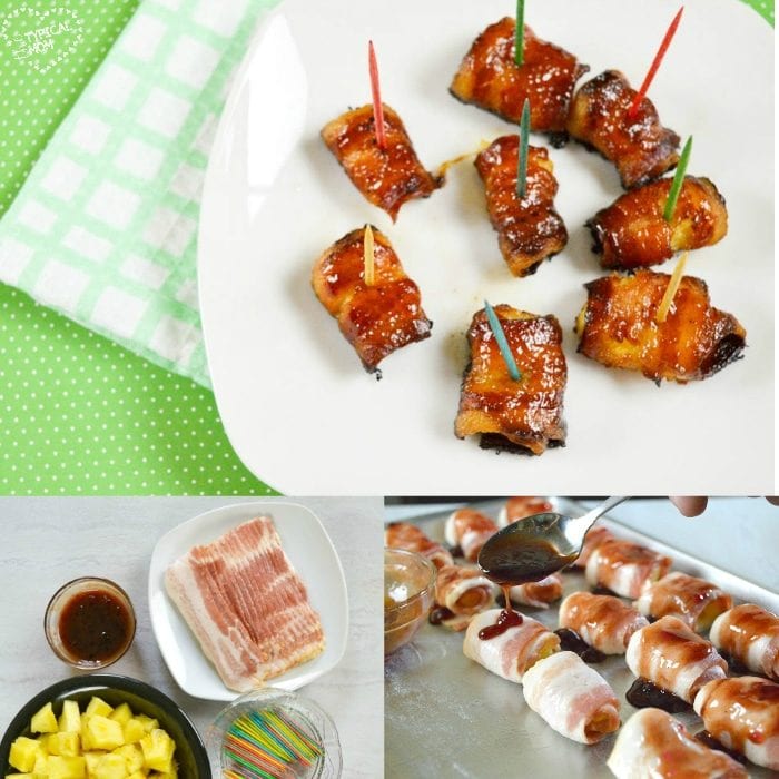 bacon wrapped pineapple bites