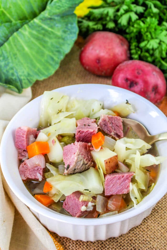 Leftover Corned Beef and Cabbage Soup