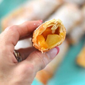 Peach Cobbler Egg Rolls