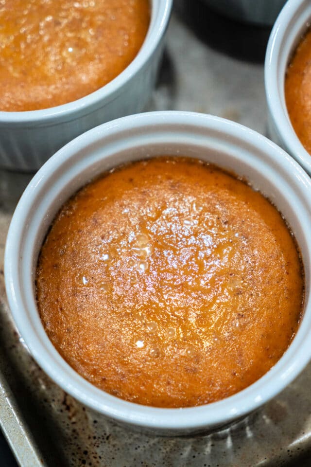 Pumpkin Pie in Ramekins - Leftover Pumpkin Puree Recipe