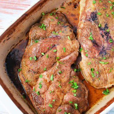 BBQ Pork Steaks in Oven