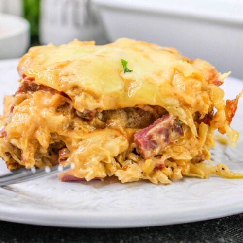 Corned Beef Casserole With Noodles - Easy Reuben Bake