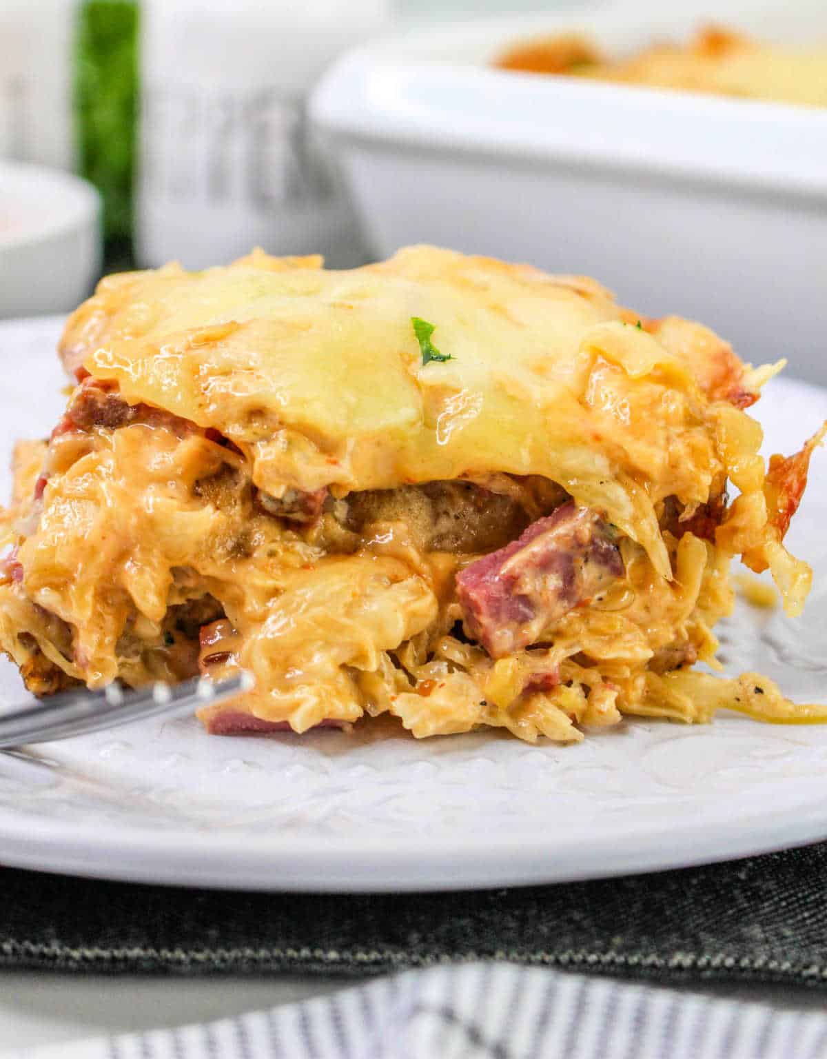 Corned Beef Casserole with Noodles - Easy Reuben Bake