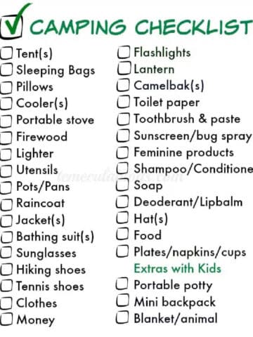 printable camping checklist pdf