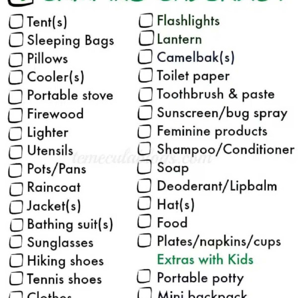 printable camping checklist pdf