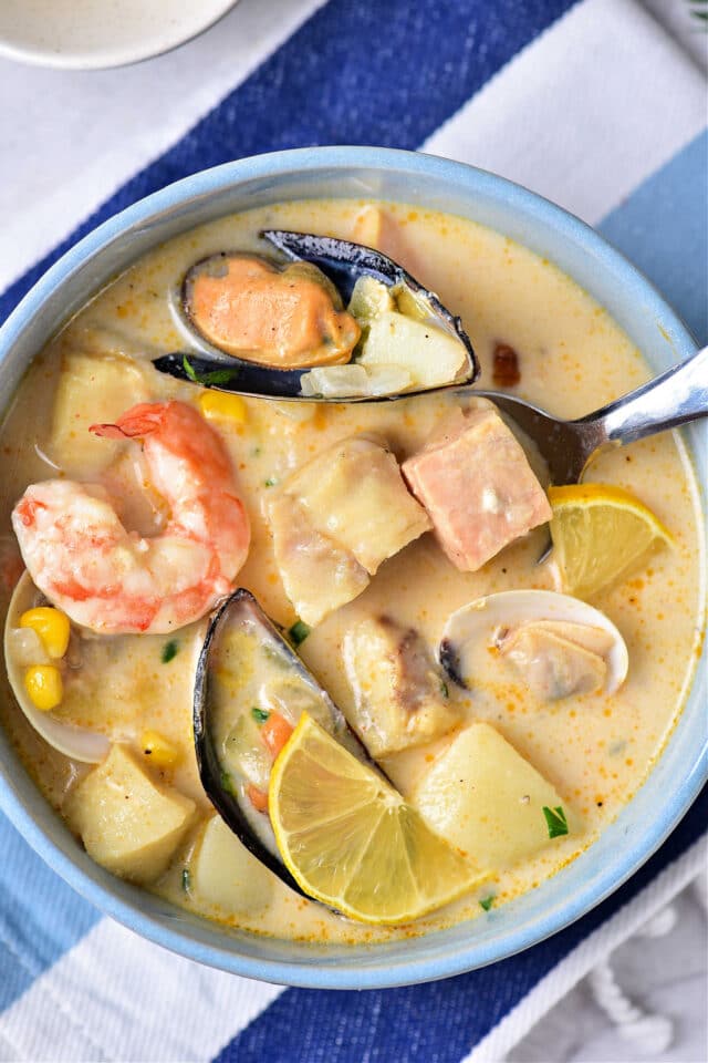 Mussel Soup - Mussel Chowder - Seafood Soup with Mussels