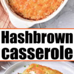 Golden Ground Beef Hash Brown Casserole served on a plate with savory corn and cheesy filling.