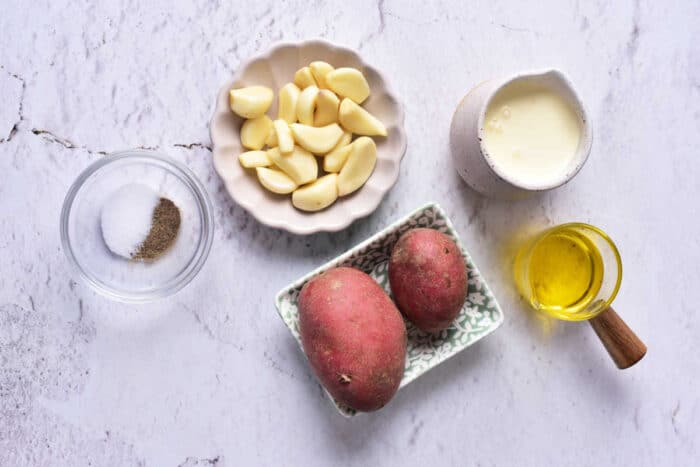 Garlic Confit Mashed Potatoes with Sour Cream