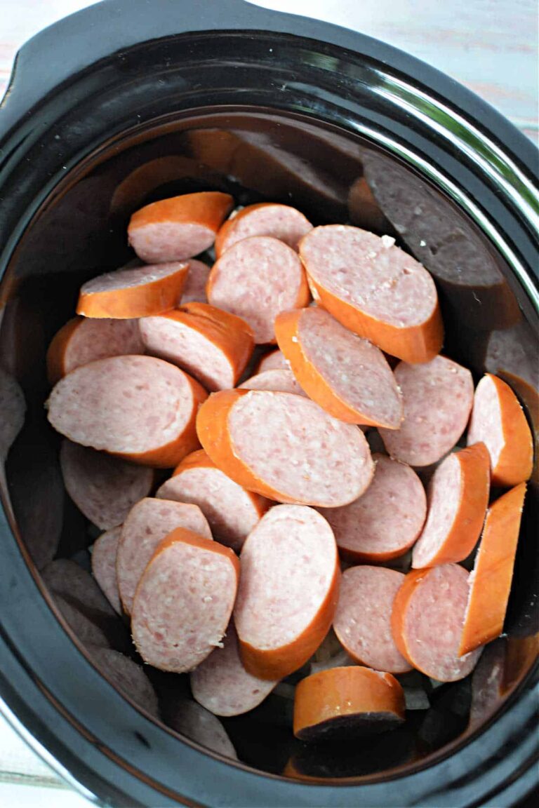 Kielbasa in Crock pot Recipe (with Onions)